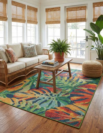 6' 1 x 9' Easy-Clean Baja Indoor / Outdoor Rug