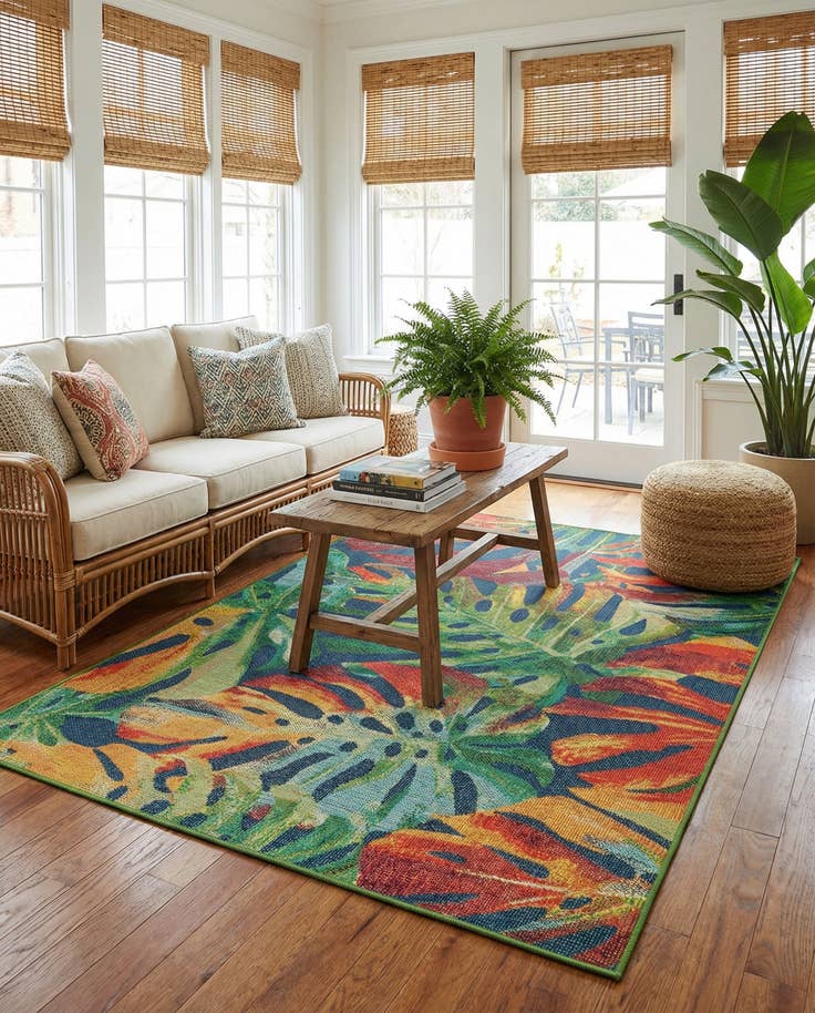 Detail image of 6' 1 x 9' Easy-Clean Baja Indoor / Outdoor Rug