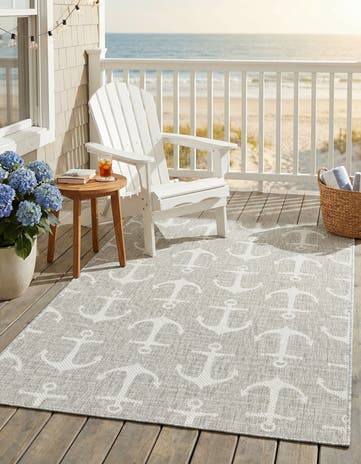 4' x 6' Easy-Clean Coastal Indoor / Outdoor Rug