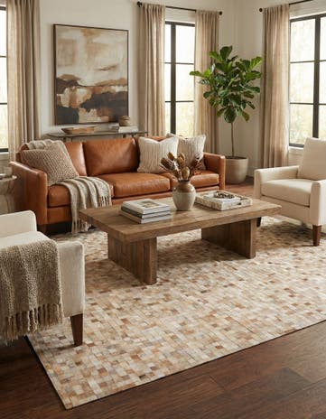 8' 1 x 10' Cowhide - Patchwork Rug
