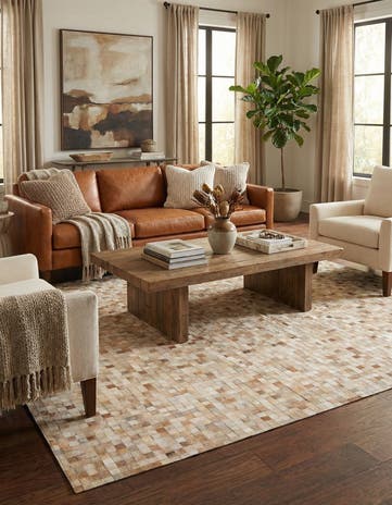8' 1 x 10' Cowhide - Patchwork Rug
