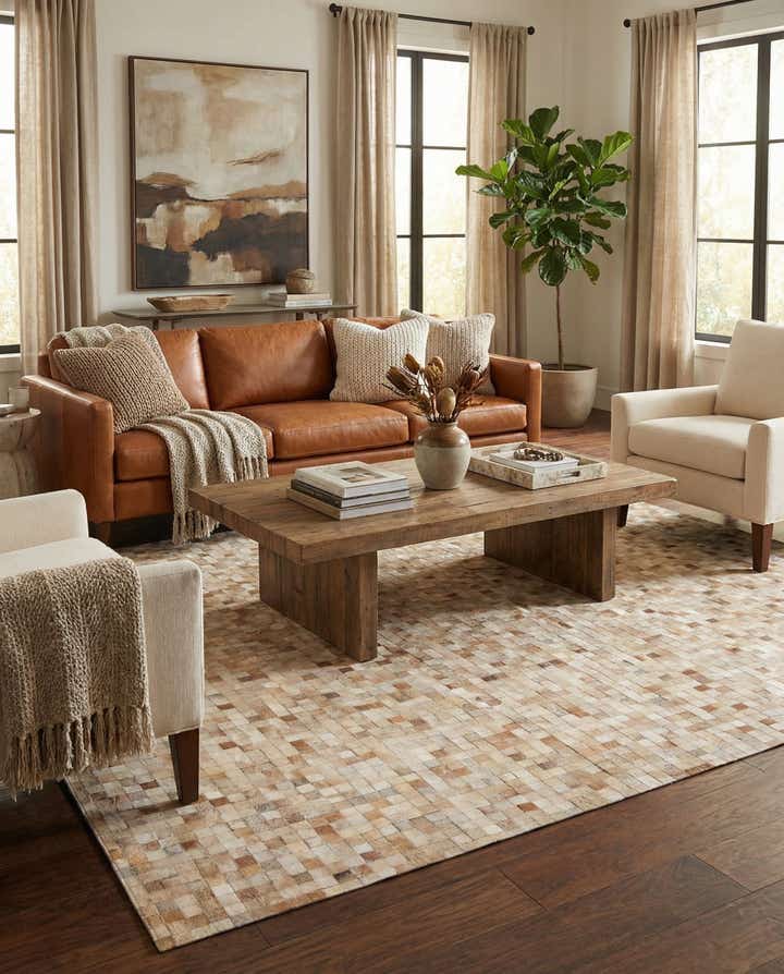 8' 1 x 10' Cowhide - Patchwork Rug