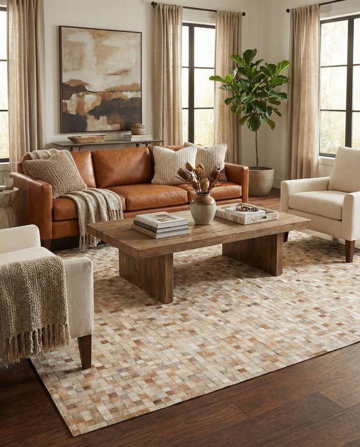 Detail image of 8' 1 x 10' Cowhide - Patchwork Rug