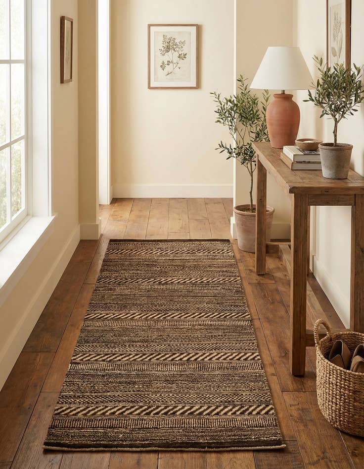 Detail image of  2' 4 x 4' 7  Hand Knotted Kashkuli Gabbeh Oriental Wool Runner Rug