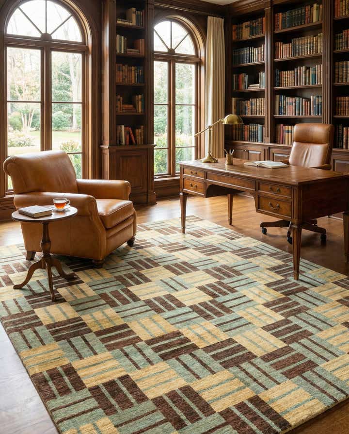 8' x 9' 7 Hand Knotted Modern Ziegler Rug