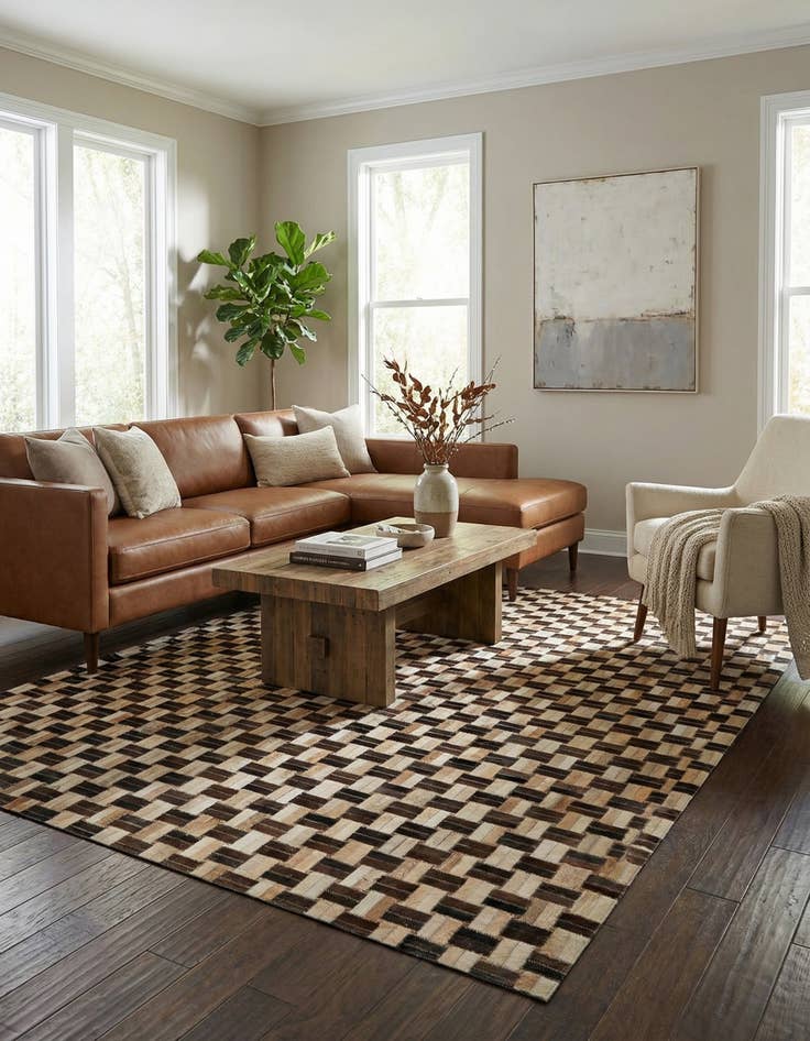 Detail image of 5' x 7' 10 Cowhide - Patchwork Rug