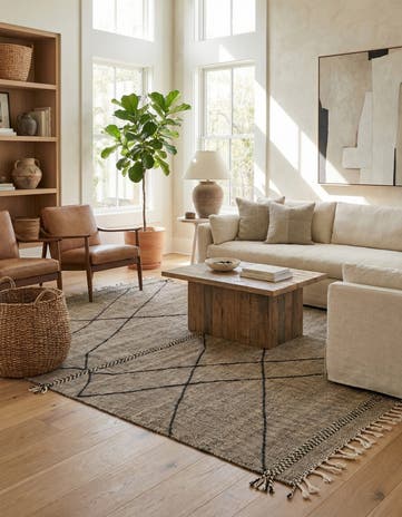 6' 8 x 9' 6 Hand Knotted Moroccan Wool Rug
