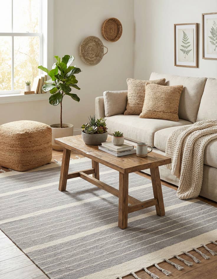 Detail image of  5' 1 x 8'  Hand Woven Chindi Cotton Rug