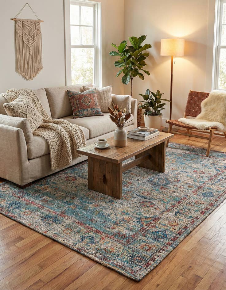 Detail image of 6' 1 x 9'  Hand Woven Chenille Jute Rug