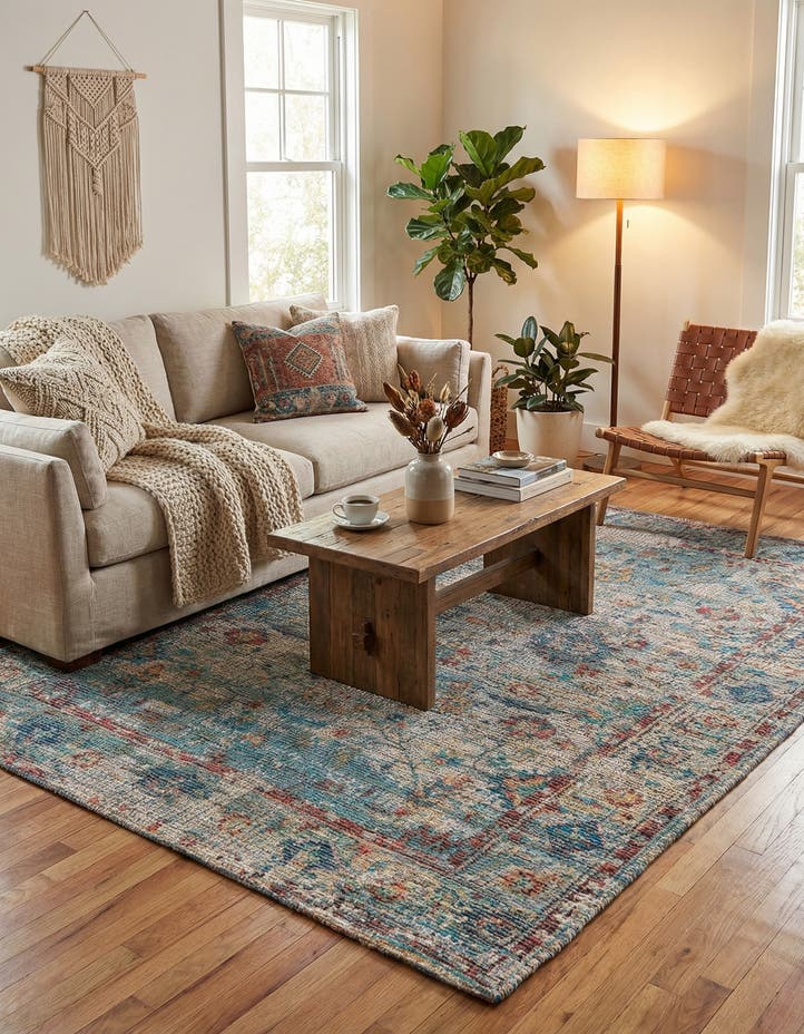 6' 1 x 9' Hand Woven Chenille Jute Rug