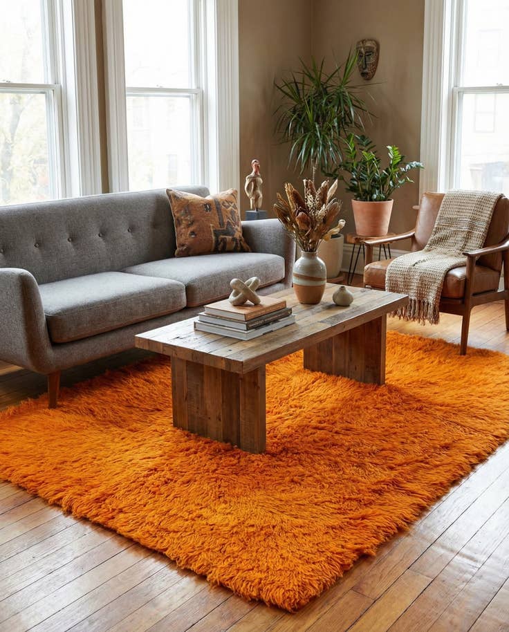 Detail image of 4' 9 x 6' Hand Knotted Moroccan Wool Rug