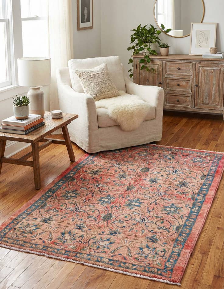 Detail image of 3' 5 x 5' 3  Hand Knotted Ultra Vintage Persian Wool Rug