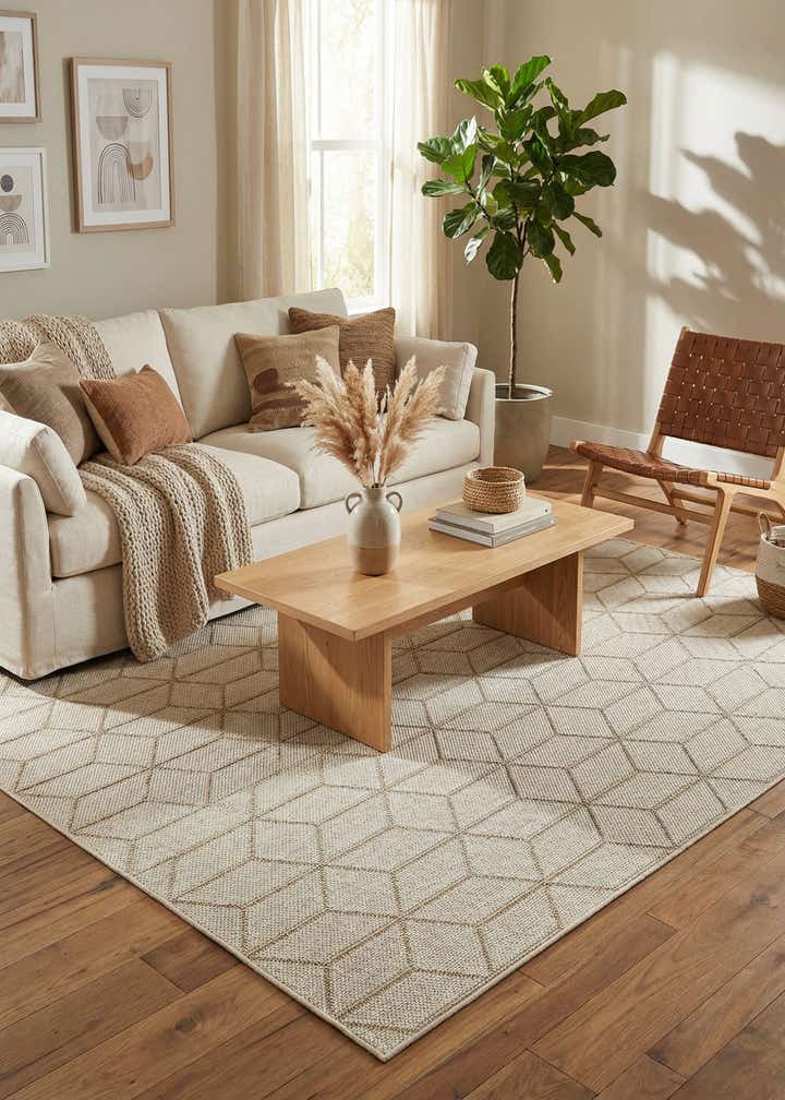 5' 3 x 8' Easy-Clean Lattice Indoor / Outdoor Rug