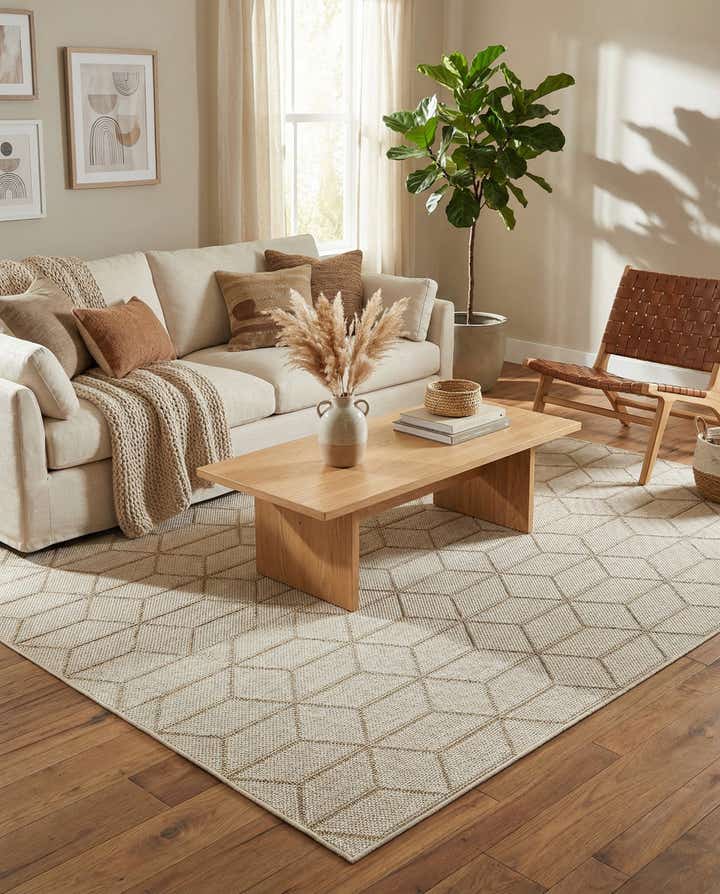 5' 3 x 8' Easy-Clean Trellis Indoor / Outdoor Rug
