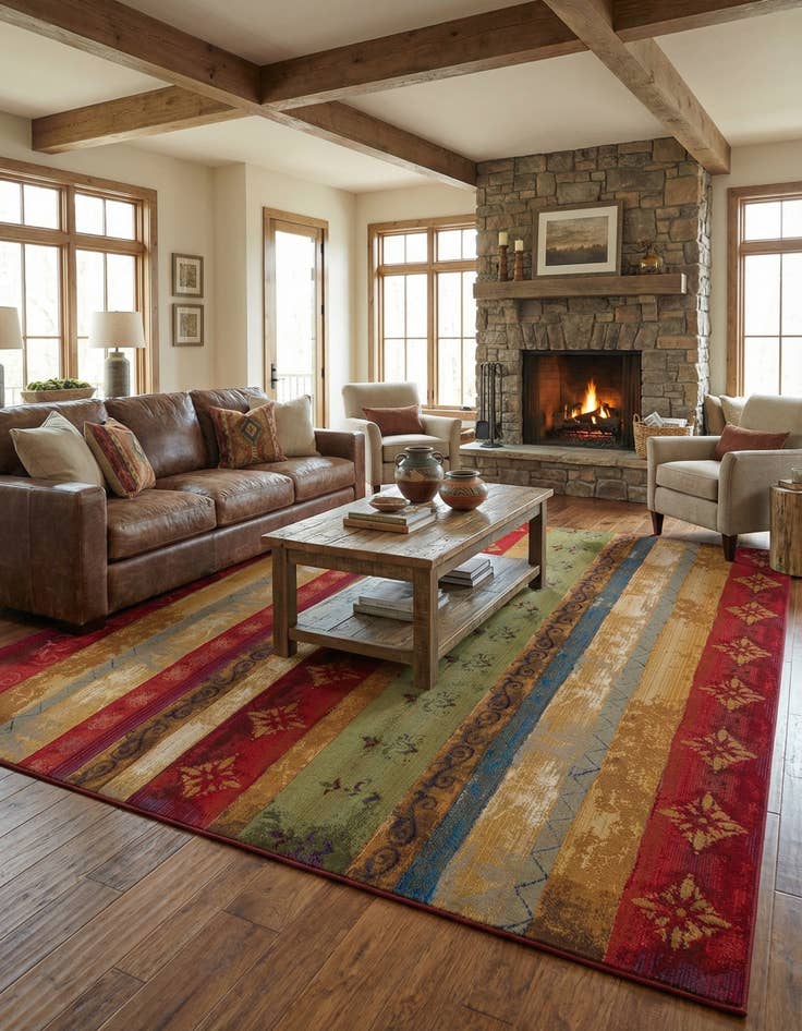 Detail image of  10' x 10'  Washable Modern Indoor / Outdoor Square Rug