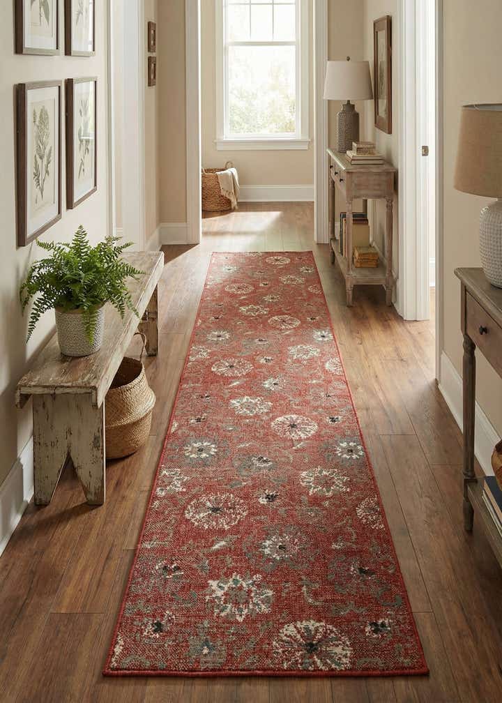 2' 7 x 12' Easy-Clean Botanical Indoor / Outdoor Runner Rug