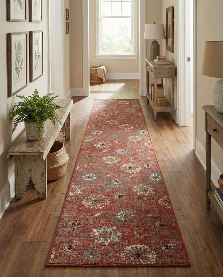 2' 7 x 12' Easy-Clean Botanical Indoor / Outdoor Runner Rug