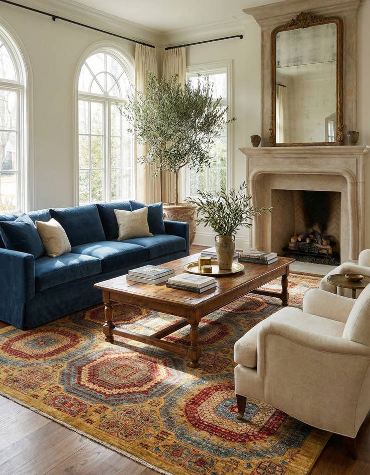 Detail image of 8' 5 x 11' 4  Hand Knotted Mamluk Ziegler Rug