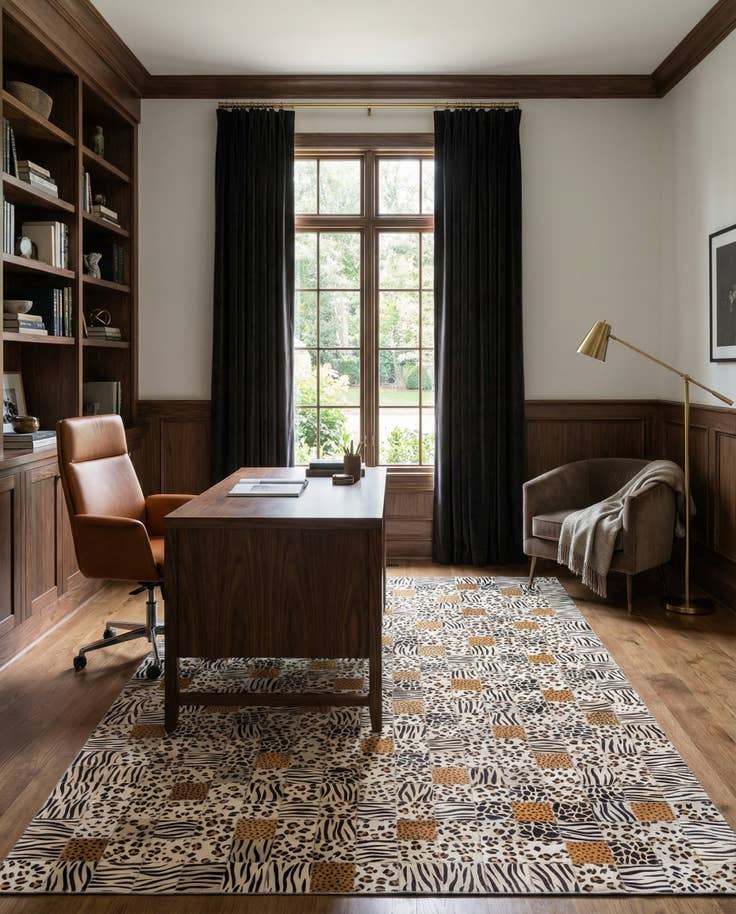 Detail image of 5' 1 x 8' Cowhide Stocks Rug