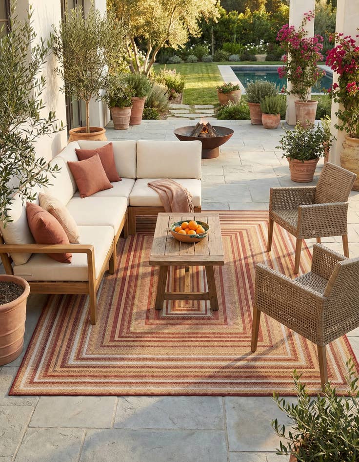 Detail image of 7' 10 x 11'  Washable Baja Indoor / Outdoor Rug