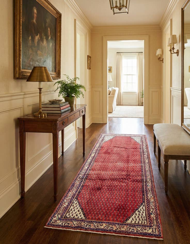 Detail image of 4' 10 x 9' 6 Hand Knotted Botemir Persian Wool Runner Rug