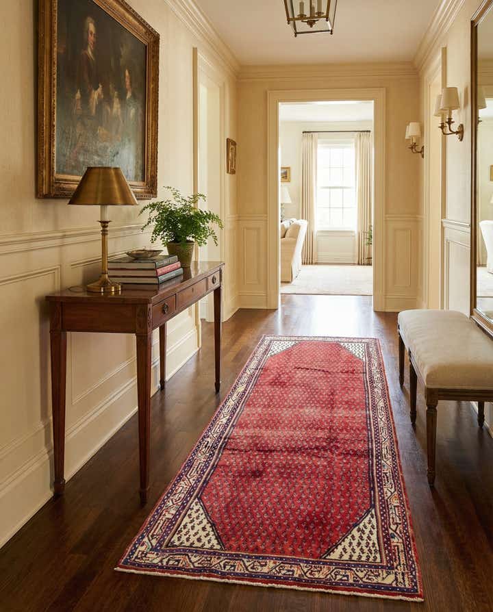 4' 10 x 9' 6 Hand Knotted Botemir Persian Wool Runner Rug