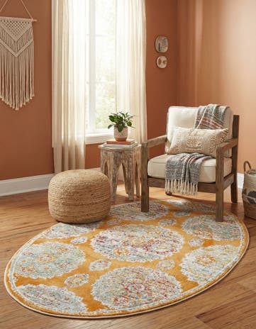 Orange Paragon Oval Rug