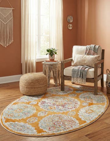 Orange Paragon Oval Rug