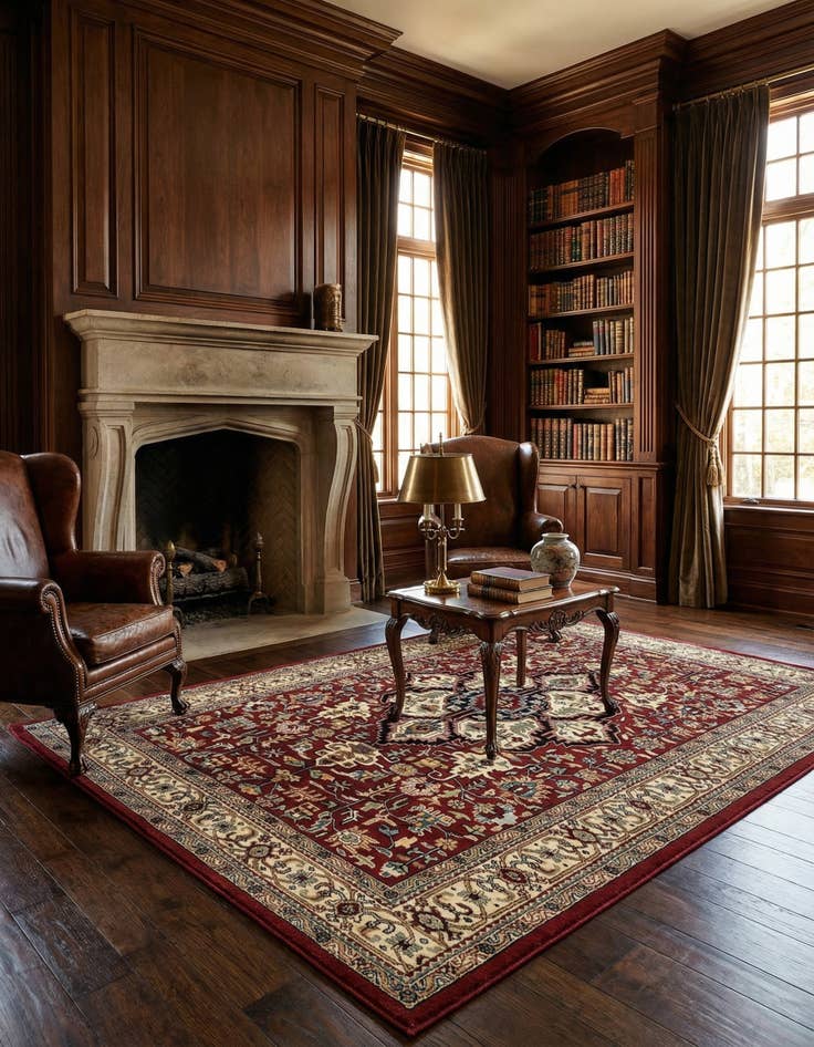 Detail image of  4' 2 x 6' 6  Hand Knotted Jaipur Agra Wool Rug