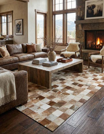 8' x 9' 11 Cowhide - Patchwork Rug