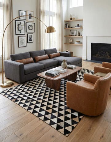 5' 1 x 8' 2 Cowhide Stocks Rug
