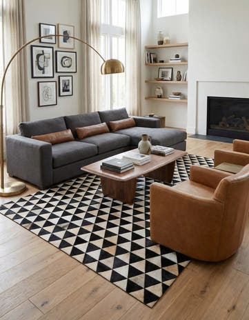 5' 1 x 8' 2 Cowhide Stocks Rug
