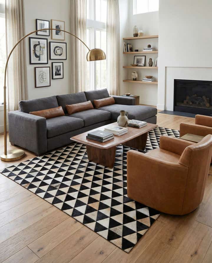 5' 1 x 8' 2 Cowhide Stocks Rug