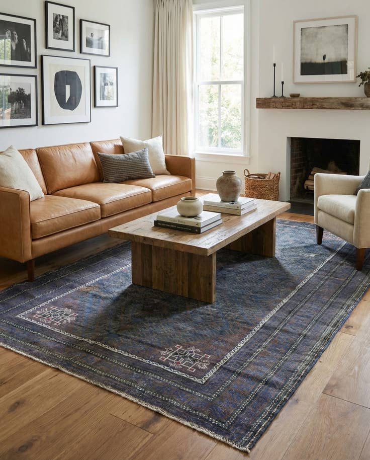 Detail image of 4' 2 x 7' 6 Hand Knotted Ultra Vintage Persian Wool Rug