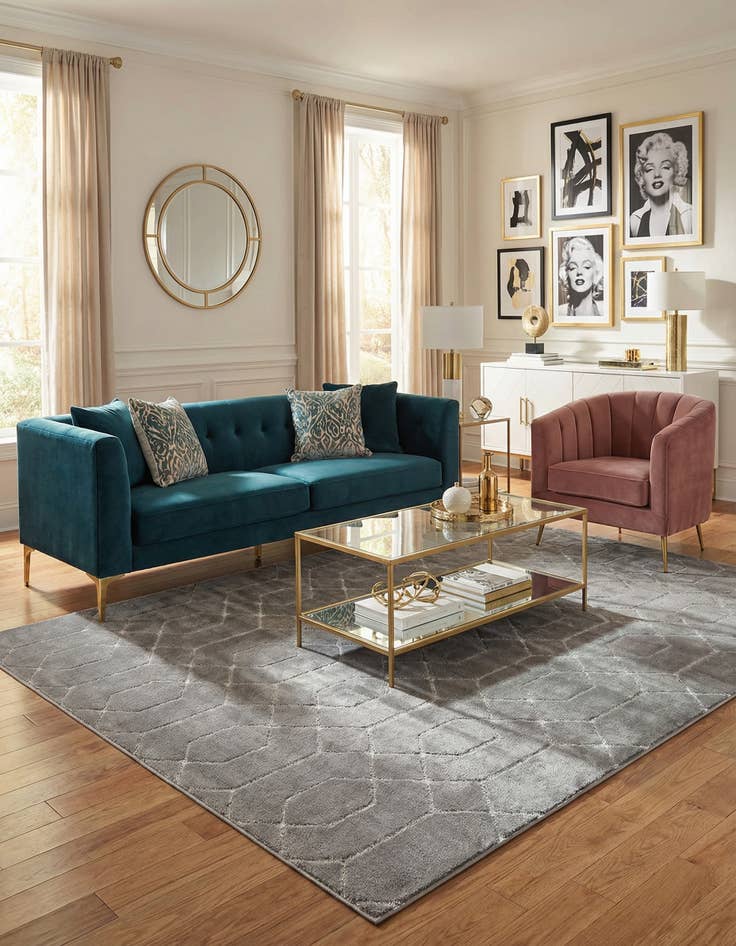 Detail image of 6' x 9'  Marilyn Monroe™ Glam Trellis Rug