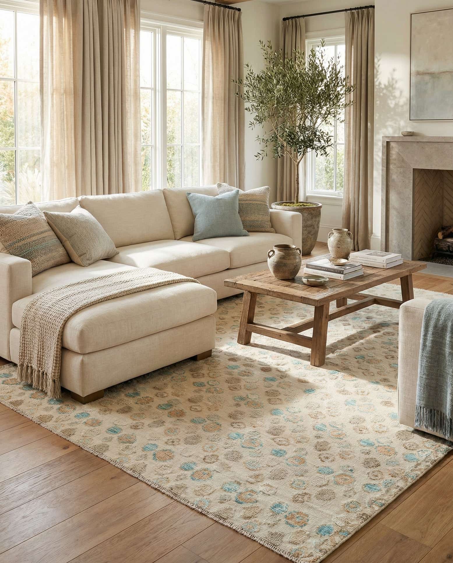 8' 8 x 8' 10 Hand Knotted Darya Wool Square Rug