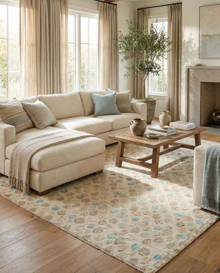 8' 8 x 8' 10 Hand Knotted Darya Wool Square Rug
