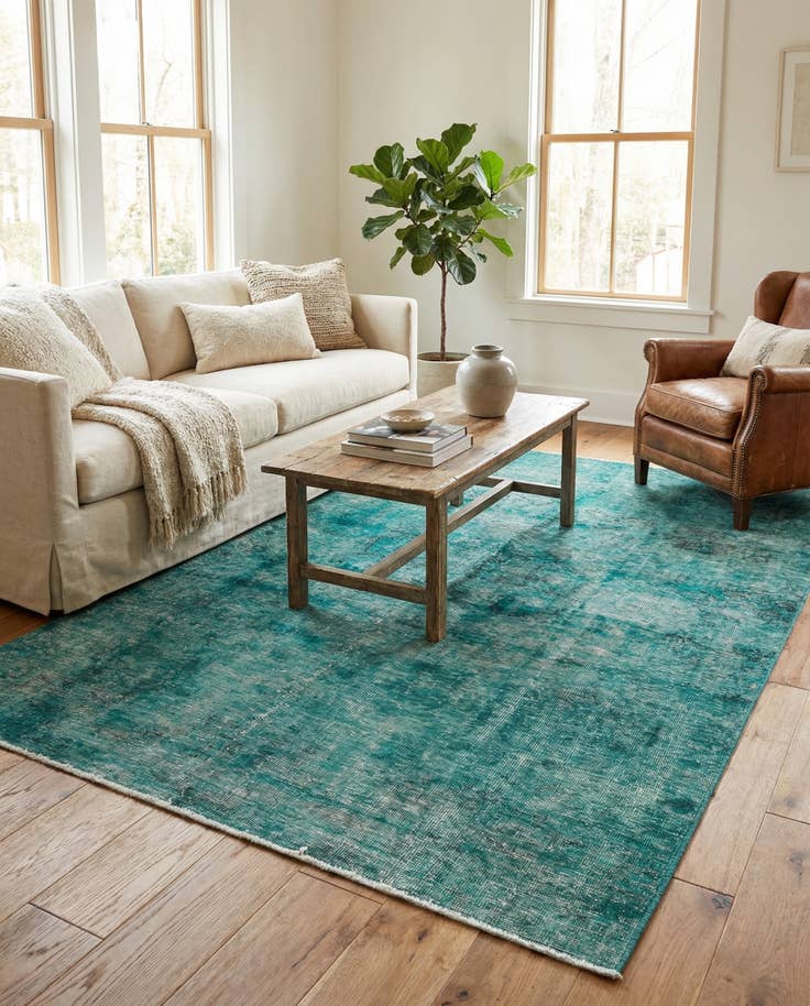 Detail image of 4' 10 x 7' 10 Hand Knotted Ultra Vintage Persian Wool Rug