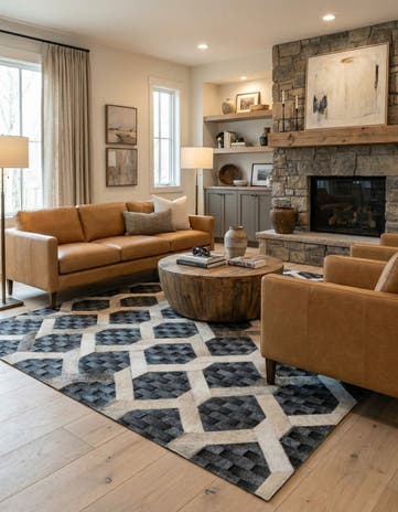 5' 4 x 7' 10 Cowhide - Patchwork Rug
