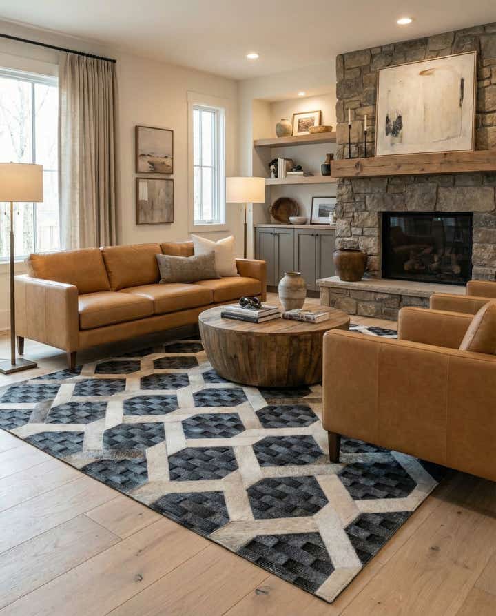 5' 4 x 7' 10 Cowhide - Patchwork Rug