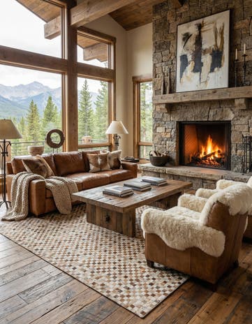 8' 1 x 10' Cowhide Leather Rug