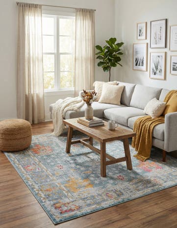 Blue Paragon Square Rug