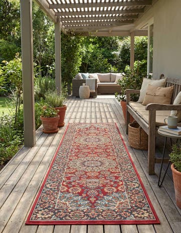 2' x 8' Easy-Clean Traditional Indoor / Outdoor Runner Rug