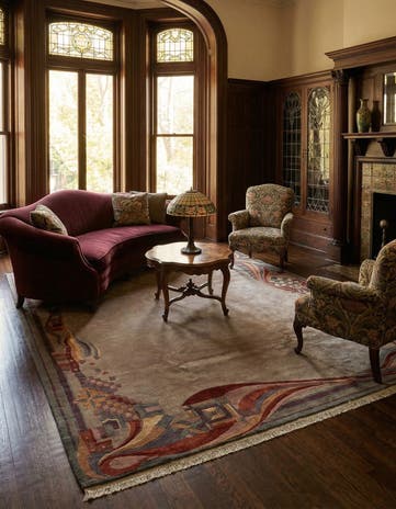 8' 3 x 9' 11 Hand Knotted Tibet Wool Rug