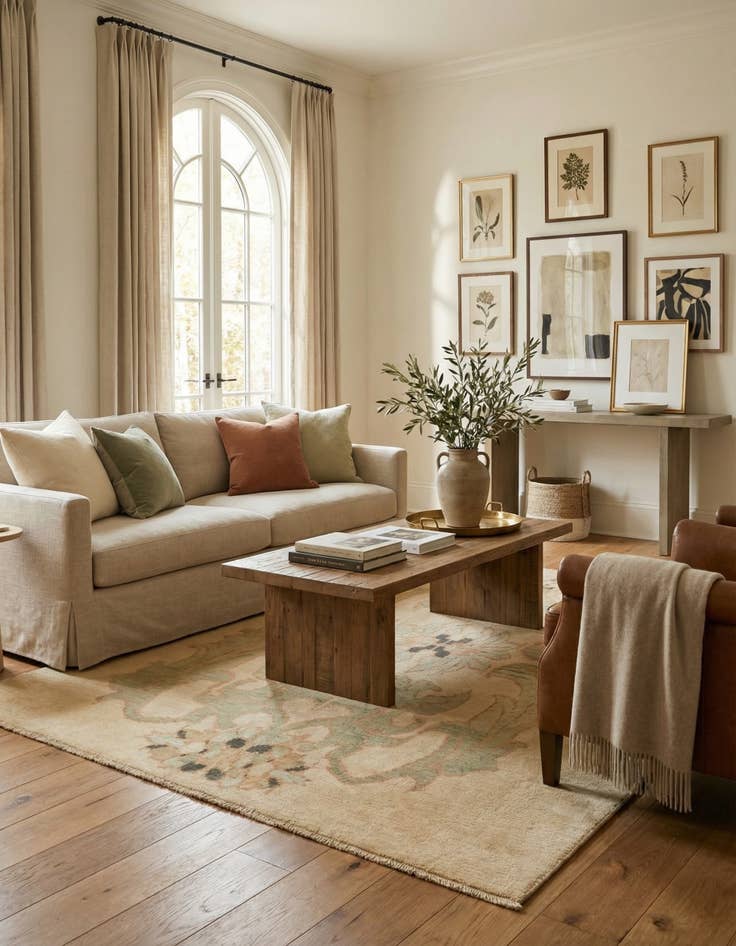 Detail image of  4' 2 x 7'  Hand Knotted Oushak Wool Rug