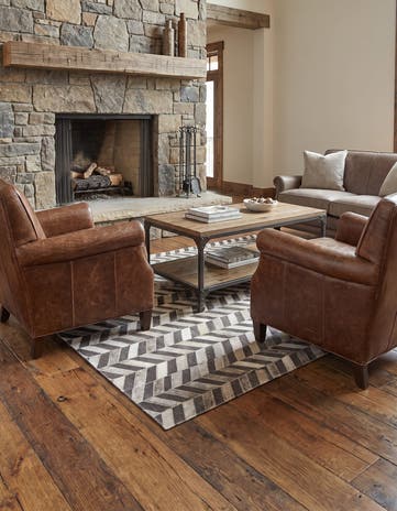 4' x 5' 5 Cowhide Leather Rug