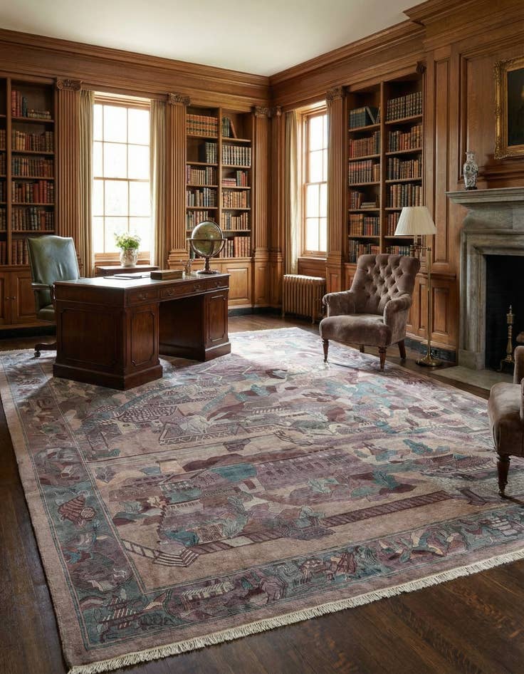 Detail image of 10' x 12' 7 Hand Knotted Tibet Wool Rug