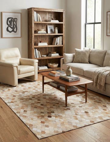 4' 9 x 6' 8 Cowhide Stocks Rug