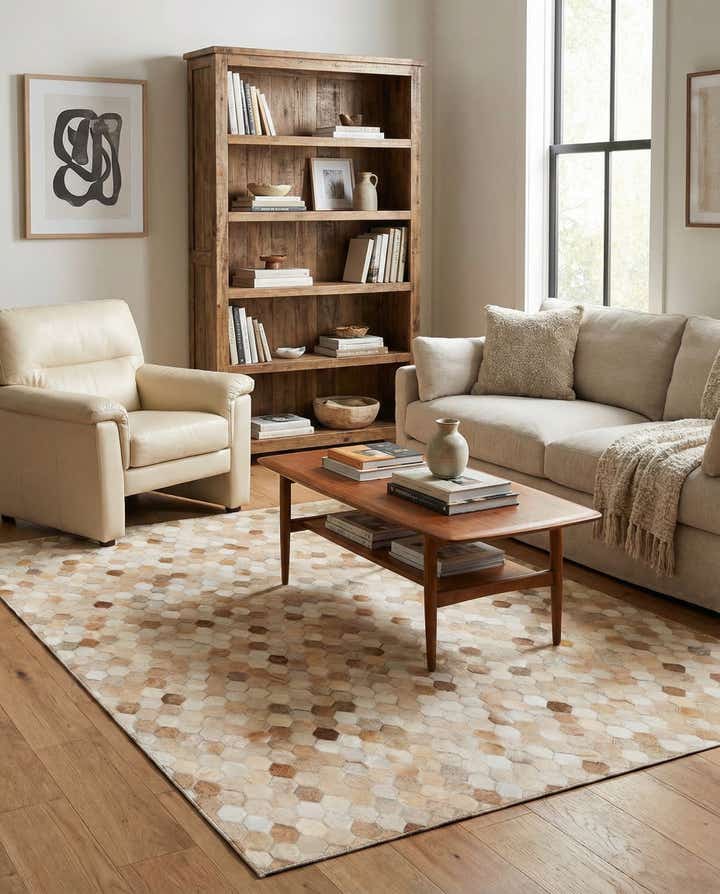 4' 9 x 6' 8 Cowhide Stocks Rug