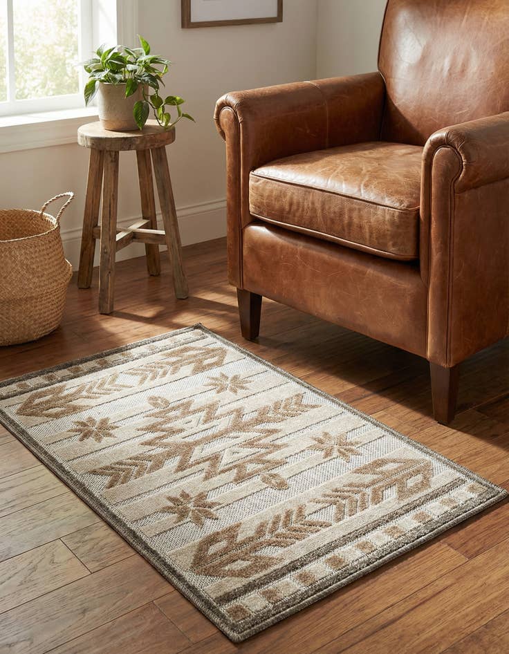 Detail image of 2' x 3' Easy-Clean Modern Indoor / Outdoor Rug